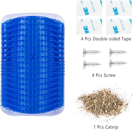 Cat Self Groomer - Wall Corner Groomers, Cat Face Scratcher, Cat Massage Comb with Catnip Pouch Perfect Scratch Massager Tool for Long and Short Fur Cats (2 Pack) in Kuwait