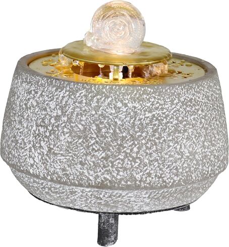 Sunnydaze Tranquil Sands Polystone Indoor Tabletop Water Fountain with Glass Ball - 6-Inch H - LED Light - Electric Submersible Pump in Saudi Arabia
