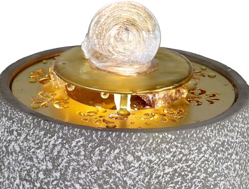 Sunnydaze Tranquil Sands Polystone Indoor Tabletop Water Fountain with Glass Ball - 6-Inch H - LED Light - Electric Submersible Pump in Saudi Arabia