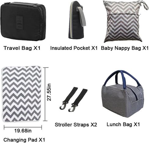 ERGO QUEEN Diaper Bag Set, Multifunction 8-in-1 Baby Care Backpack for Mom Dad, Large Capacity, Unisex Travel Back Pack, Waterproof Wet Dry Bags, Baby Nursing Organizer, Pink in Saudi Arabia