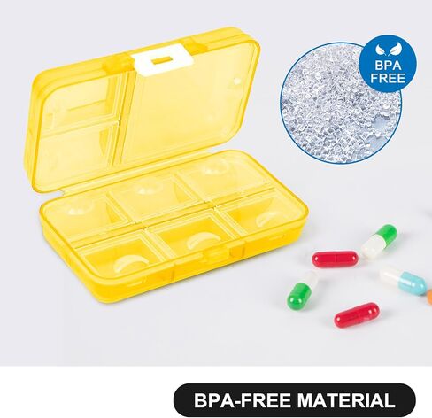 Wikineon Pill Box Pill Organiser Tablet Organiser Medicine Storage Box for Vitamins Medication, Suitable Portable in Pocket Bag for Trip Waterproof 9 Compartments Pill Organizer, Medication Organizer in Kuwait