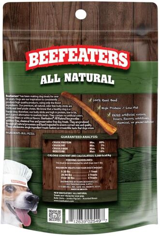 عصا الفتوة من Beefeaters مقاس 6 بوصات، علاج للكلاب، 10 قيراط in Kuwait