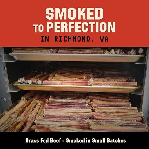 Barkworthies USA Hickory Smoked Bully Sticks 6" Thick 3-Pack | Irresistible Flavor, Amazing Odor | Dental Health | Long Lasting Dog Chews in Saudi Arabia