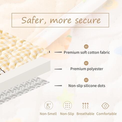 سجادة لعب للأطفال مقاس 50 بوصة × 50 بوصة، سجادة لعب للأطفال للأرضية غير قابلة للانزلاق وقابلة للغسل ومتوافقة مع TODALE LIAMST Ajulkrio، سجادات لعب كبيرة محمولة للسفر للأطفال الصغار والرضع in Kuwait