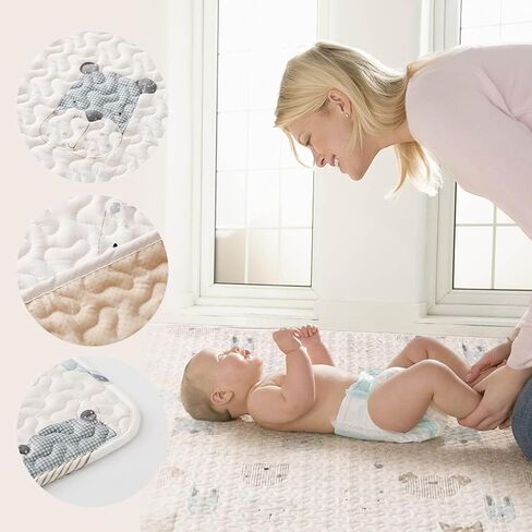 سجادة لعب للأطفال مقاس 50 بوصة × 50 بوصة، سجادة لعب للأطفال للأرضية غير قابلة للانزلاق وقابلة للغسل ومتوافقة مع TODALE LIAMST Ajulkrio، سجادات لعب كبيرة محمولة للسفر للأطفال الصغار والرضع in Kuwait