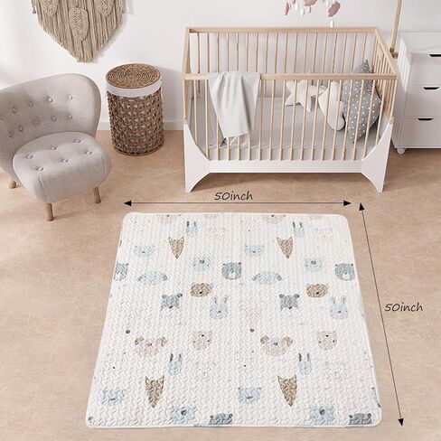 سجادة لعب للأطفال مقاس 50 بوصة × 50 بوصة، سجادة لعب للأطفال للأرضية غير قابلة للانزلاق وقابلة للغسل ومتوافقة مع TODALE LIAMST Ajulkrio، سجادات لعب كبيرة محمولة للسفر للأطفال الصغار والرضع in Kuwait