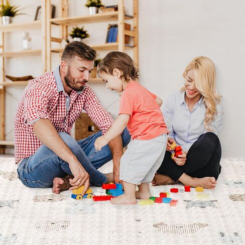 سجادة لعب للأطفال مقاس 50 بوصة × 50 بوصة، سجادة لعب للأطفال للأرضية غير قابلة للانزلاق وقابلة للغسل ومتوافقة مع TODALE LIAMST Ajulkrio، سجادات لعب كبيرة محمولة للسفر للأطفال الصغار والرضع in Kuwait