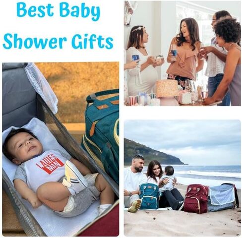 Diaper Bag Backpack Waterproof Large Travel Baby Changing Bags mini Backpack with Changing Station baby shower gifts (burgundy) in Kuwait