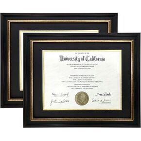 ONURI - Luxurious Diploma Frames - Classic Design for College Graduation Diploma, Business Document, and Certificate Frames - 2 Packs (8.5x11, No Mat)