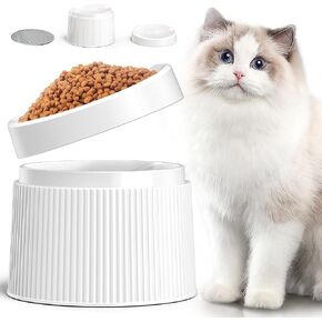 iPettie Elevated Cat Food Bowl Cat Dish, Tilted Pet Feeding Station with Stand for Small Dog, Made from Certified Food-Safe Plastics, Better Than Stainless Steel and Ceramic in Kuwait