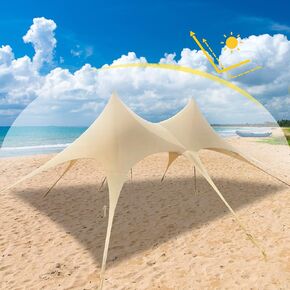 Beach Tent Beach Canopy Beach Shade UPF50+, ANEWSIR Beach Cabana 9ft Tall, 13 x 20 ft Wide, Outdoor Sun Shelter for Camping, Fishing, Picnics or Backyard Fun in Kuwait