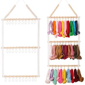 YOcity Headband Holder Organizer Bow Holder For Girls Hair Bows Head Bands Holder For Baby Girls Hair Accessories Organizer Bow Hanger Storage Decor For Nursery Toddler Girls Room (White)