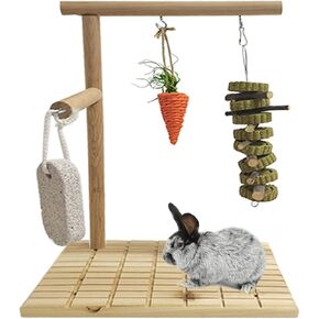 Hamiledyi Rabbit Wood Scratching Board, Bunny Claws Teeth Care Pads, Rabbit Feet Grinding Mat Small Animals Play Chew Toys for Chinchilla Guinea Pigs Hedgehog Hamster