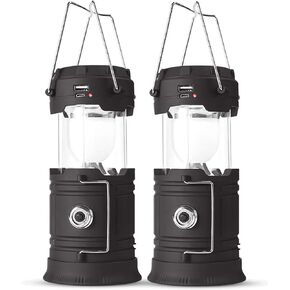Lanterns, Camping Lantern, Solar Lantern Flashlights Charging for Phone, USB Rechargeable Led Camping Lantern, Collapsible & Portable for Emergency, Hurricanes, Storm(1 Pack)