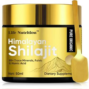 شيلاجيت راتنج الهيمالايا العضوي النقي، 500 مجم مكمل من راتنج شيلاجيت الطبيعي مع 85+ مركب معادن نادرة للطاقة ودعم المناعة والصحة العامة in Kuwait