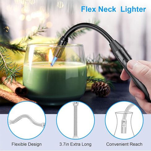 TOPKAY Torch Lighters, Lighters for Candles, Butane Refillable Windproof Torch Lighters, Long Flexible Neck Utility Lighters for Fireplace BBQ Grill Campfire Pilot Lights, 2 Pack (Without Butane) in Kuwait