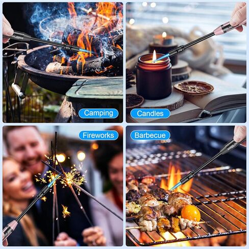 TOPKAY Torch Lighters, Lighters for Candles, Butane Refillable Windproof Torch Lighters, Long Flexible Neck Utility Lighters for Fireplace BBQ Grill Campfire Pilot Lights, 2 Pack (Without Butane) in Kuwait