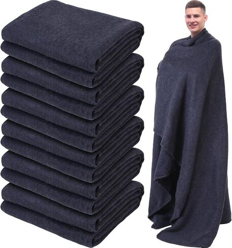 Preboun 6 Pcs Fire Retardant Emergency Blankets 60x80 Throw,Olive Green in Saudi Arabia