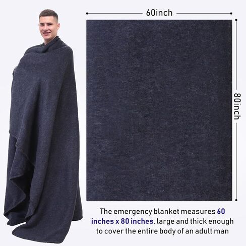 Preboun 6 Pcs Fire Retardant Emergency Blankets 60x80 Throw,Olive Green in Saudi Arabia