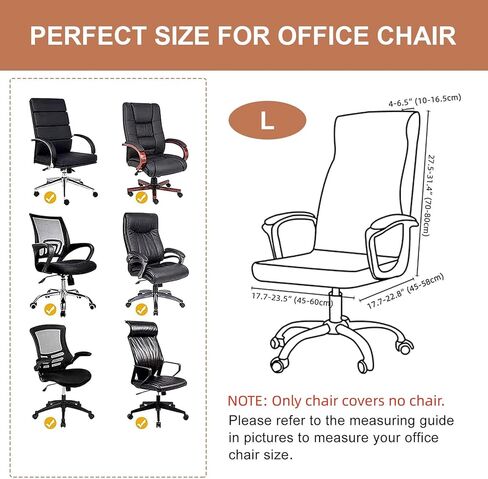 غطاء منزلق لكرسي مكتب الكمبيوتر من Eco-Ancheng، غطاء كرسي دوار عالمي لكرسي المكتب، أغطية كرسي الرئيس مع أغطية كراسي الألعاب بسحاب متين، غطاء منزلق للكرسي الخلفي العالي لكرسي الكمبيوتر المكتبي (L، 28) in Kuwait