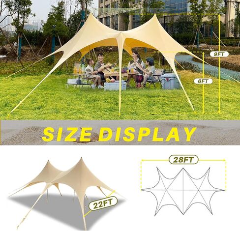 Beach Tent Beach Canopy Beach Shade UPF50+, ANEWSIR Beach Cabana 9ft Tall, 13 x 20 ft Wide, Outdoor Sun Shelter for Camping, Fishing, Picnics or Backyard Fun in Kuwait