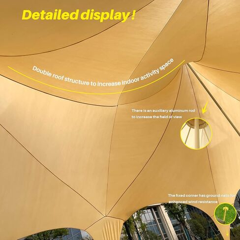 Beach Tent Beach Canopy Beach Shade UPF50+, ANEWSIR Beach Cabana 9ft Tall, 13 x 20 ft Wide, Outdoor Sun Shelter for Camping, Fishing, Picnics or Backyard Fun in Kuwait