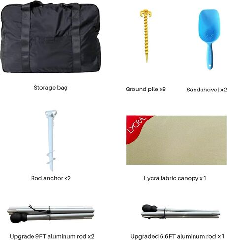 Beach Tent Beach Canopy Beach Shade UPF50+, ANEWSIR Beach Cabana 9ft Tall, 13 x 20 ft Wide, Outdoor Sun Shelter for Camping, Fishing, Picnics or Backyard Fun in Kuwait