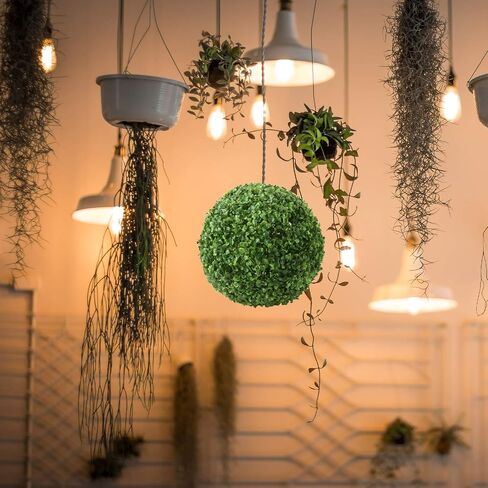 Abaodam 2pcs Artificial Plant Topiary Ball Green Grass Decorative Balls Round Plastic Plant Ball Decoration for Wedding New Year Christmas Ceiling Garden Home Outdoor 18cm in Saudi Arabia