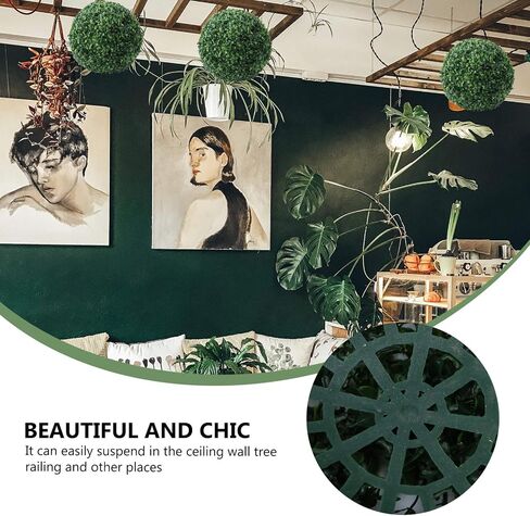 Abaodam 2pcs Artificial Plant Topiary Ball Green Grass Decorative Balls Round Plastic Plant Ball Decoration for Wedding New Year Christmas Ceiling Garden Home Outdoor 18cm in Saudi Arabia