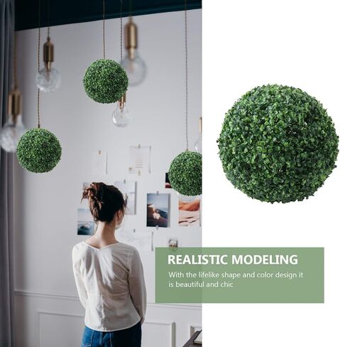 Abaodam 2pcs Artificial Plant Topiary Ball Green Grass Decorative Balls Round Plastic Plant Ball Decoration for Wedding New Year Christmas Ceiling Garden Home Outdoor 18cm in Saudi Arabia