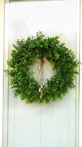 Bellshub 12-1/2"H Hanging Metal Bell Cluster with Jute Rope, Antique Brass Finish in Kuwait