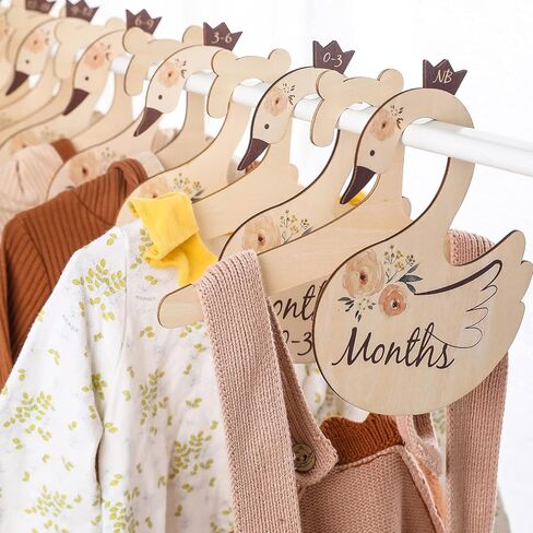 ibwaae Wooden Baby Closet Size Divider Organizer Hanger Clothing Dividers for Newborn Nursery Decor Infant to 24 Months in Kuwait