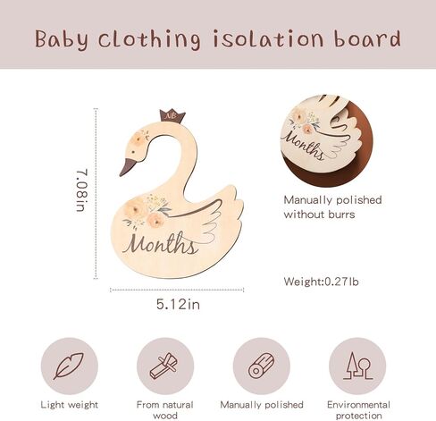 ibwaae Wooden Baby Closet Size Divider Organizer Hanger Clothing Dividers for Newborn Nursery Decor Infant to 24 Months in Kuwait