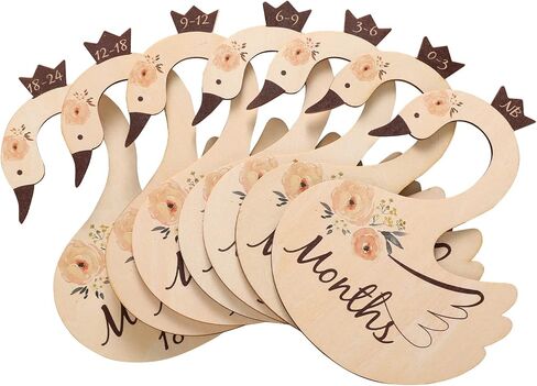 ibwaae Wooden Baby Closet Size Divider Organizer Hanger Clothing Dividers for Newborn Nursery Decor Infant to 24 Months in Kuwait