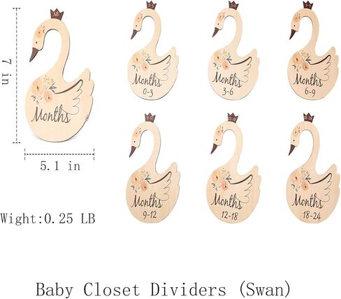 ibwaae Wooden Baby Closet Size Divider Organizer Hanger Clothing Dividers for Newborn Nursery Decor Infant to 24 Months in Kuwait