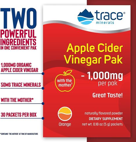 المعادن النادرة | خل التفاح باك | مكمل غذائي طبيعي لدعم عملية الهضم الطبيعية | نكهة البرتقال | 30 باكيت بودرة in Kuwait