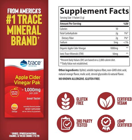 المعادن النادرة | خل التفاح باك | مكمل غذائي طبيعي لدعم عملية الهضم الطبيعية | نكهة البرتقال | 30 باكيت بودرة in Kuwait