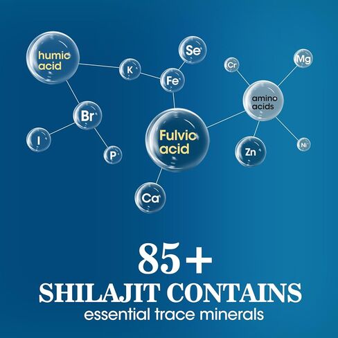 Shilajit Gummies, Pure Organic Shilajit Supplement with Ashwagandha for Men & Women from Himalayan, Chewables Shilajit with 85+ Trace Minerals & Fulvic Acid for Energy & Immune Support -60 Count in Kuwait