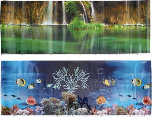 بو بيت بوب ستيكر لاصق ثلاثي الابعاد لخلفية حوض السمك، ورق حائط لاصق مزدوج الجوانب لتزيين حوض الاسماك تحت الماء (102 × 40 سم) in Kuwait