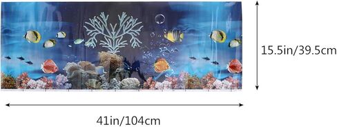 بو بيت بوب ستيكر لاصق ثلاثي الابعاد لخلفية حوض السمك، ورق حائط لاصق مزدوج الجوانب لتزيين حوض الاسماك تحت الماء (102 × 40 سم) in Kuwait