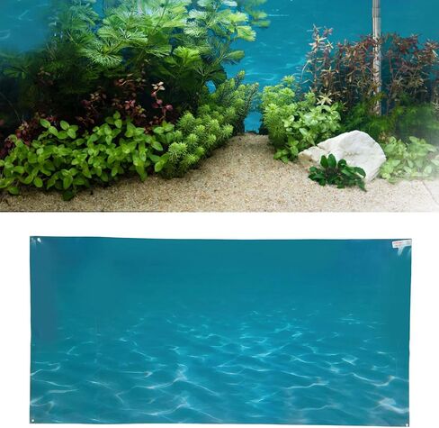 Zerodis Aquarium Poster, Underwater Paper Cling Decals Sticker with Sea Water Pattern Aquarium Wallpaper Background Decoration Picture PVC Adhesive Poster (61 * 30CM) in Saudi Arabia