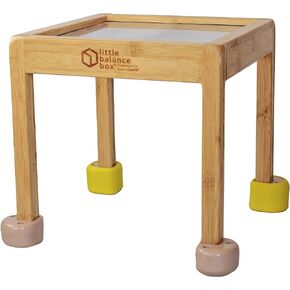 Little Balance Box, Best Push Pull Walker Toy, 2-in-1 No Wheels Spring Feet, Wooden Walker, Girl Boy Toddler Walker Push Stand Toys, Toddler, Child Activity Table (Beige + Booties)