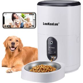 Automatic Dog Feeder HD 1080P Camera Cat Feeders 6L WiFi Smart Pet Feeder with APP Control Timer Settings Dispense Food Two Way Audio Recording Motion Detection Alerts in Kuwait