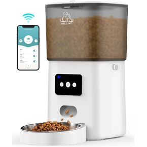 وحدة تغذية أوتوماتيكية للقطط، موزع طعام جاف بقدرة 6 لتر مزود بتقنية WiFi مع التحكم في التطبيق، وعاء من الفولاذ المقاوم للصدأ 304، موزع طعام للكلاب يصل إلى 20 حصة، 15 وجبة في اليوم، إنذار انخفاض الطعام ومسجل صوت 10 ثوانٍ للحيوانات الأليفة in Kuwait