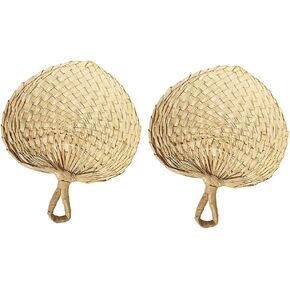 Sunnyhill Pack of 2 Vietnam Hand Fan Dried Palm Leaves Fan is Delicately Woven by Hand. in Kuwait