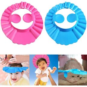 قبعة استحمام للرضع - قطعتين من قبعة ناعمة قابلة للتعديل من قناع وشامبو آمن للدش والاستحمام قبعة حمام للأطفال الصغار والأطفال الصغار والأطفال in Kuwait