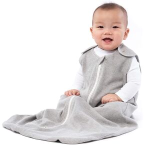 baby deedee Sleep Nest Basic - Cotton Baby Sleep Sack 0.6 TOG 18-36M Gray | Patented shoulder snaps and full-length zipper support easy dressing and quick diaper changes for warmer routines in Saudi Arabia