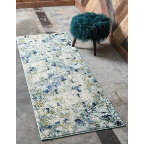 Unique Loom Chromatic Collection Area Rug - Champagne (10' 6" x 16' 5" Rectangle, Light Blue/ Blue) in Kuwait