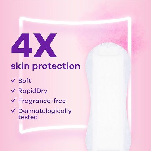 Always Discreet for Sensitive Skin Lines، خفيفة الامتصاص وطويلة الأمد، حماية للبشرة أربع مرات، ناعمة، تم اختبارها من قبل أطباء الجلدية، خالية من العطور، 38 قطعة in Kuwait