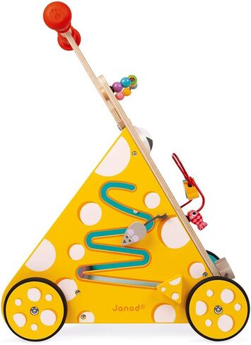 Janod Wooden Activity Baby Walker Cat - 21.1" Tall - Ages 12 Months+ - J08005 in Saudi Arabia